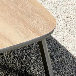 MOBELLIA Table basse de jardin carrée en aluminium Amalfi Gris Anthracite