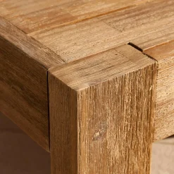 MOBELLIA Table basse de jardin carrée en (94 x 94 cm) Bornéo Naturel Bois New