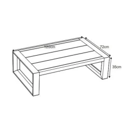 MOBELLIA Table basse de jardin rectangulaire en alumininum (120 x 72 cm) Elba Gris Anthracite Outlet