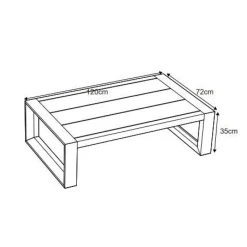 MOBELLIA Table basse de jardin rectangulaire en alumininum (120 x 72 cm) Elba Blanc Outlet