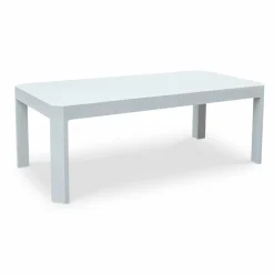 MOBELLIA Table basse de jardin rectangulaire en aluminium Ostara Blanc Outlet