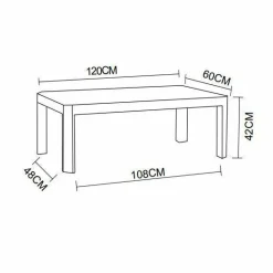 MOBELLIA Table basse de jardin rectangulaire en aluminium Ostara Blanc Outlet