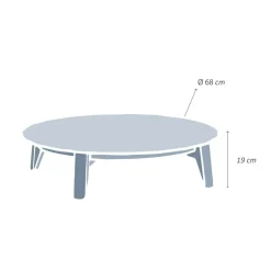 MOBELLIA Table basse de jardin ronde (D68 cm) Monte Carlo Blanc Online