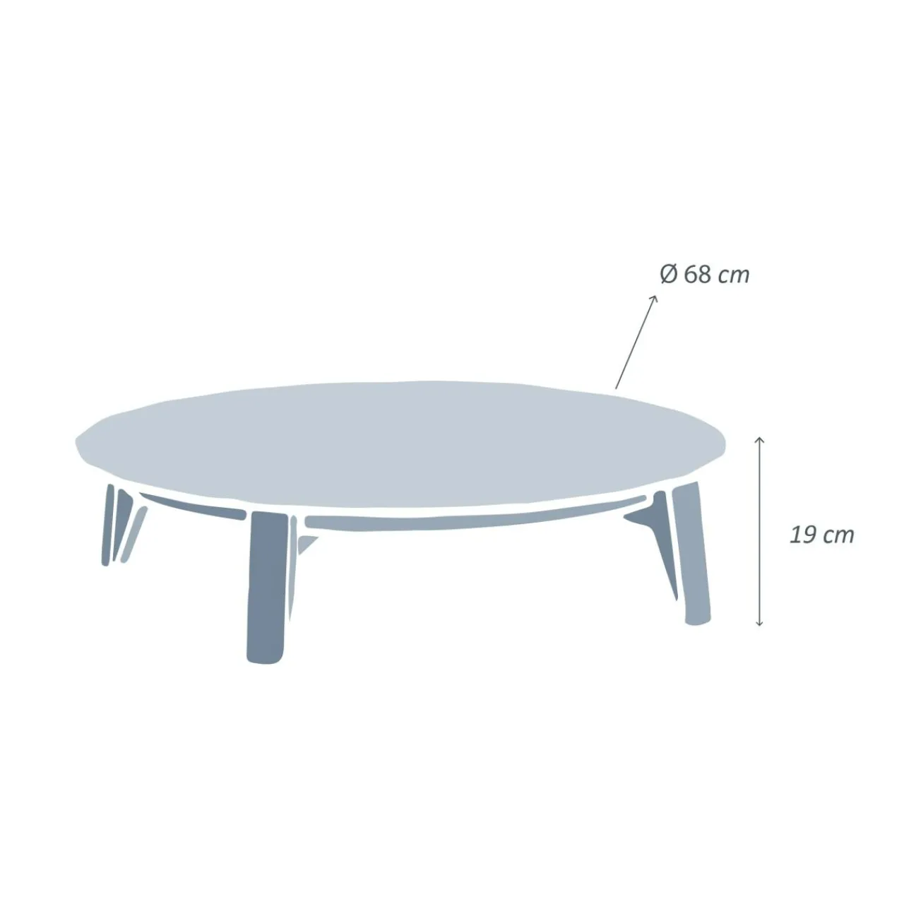 MOBELLIA Table basse de jardin ronde (D68 cm) Monte Carlo Blanc Online