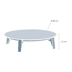 MOBELLIA Table basse de jardin ronde (D86 cm) Monte Carlo Blanc Clearance