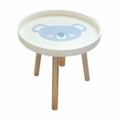 EMINZA Table basse enfant bois (D30 cm) Koala Bleu New