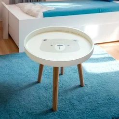 EMINZA Table basse enfant bois (D33 cm) Ourson Marron