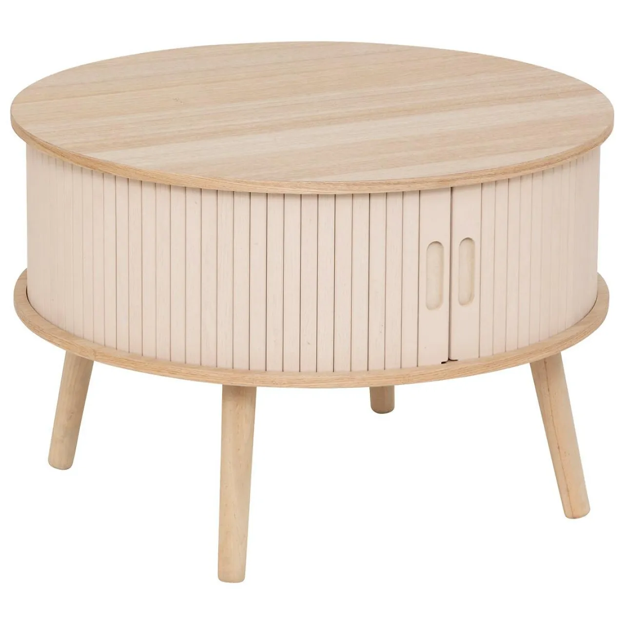 Atmosphera, cru017dateur d'intu017drieur Table basse ronde en bois (H40 cm) Nysos Crème Beige Best