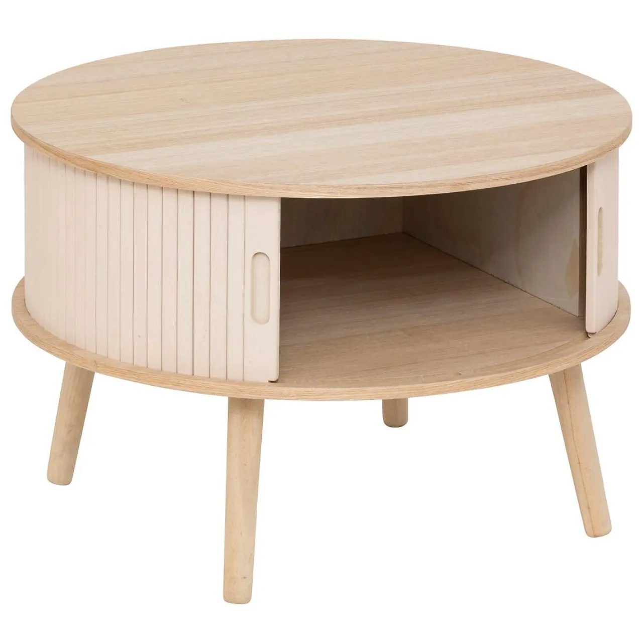 Atmosphera, cru017dateur d'intu017drieur Table basse ronde en bois (H40 cm) Nysos Crème Beige Best