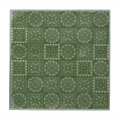 EMINZA Table bistrot carrée fixe en mosaïque (58 x 58 cm) Aveiro Gris et olive Vert Discount