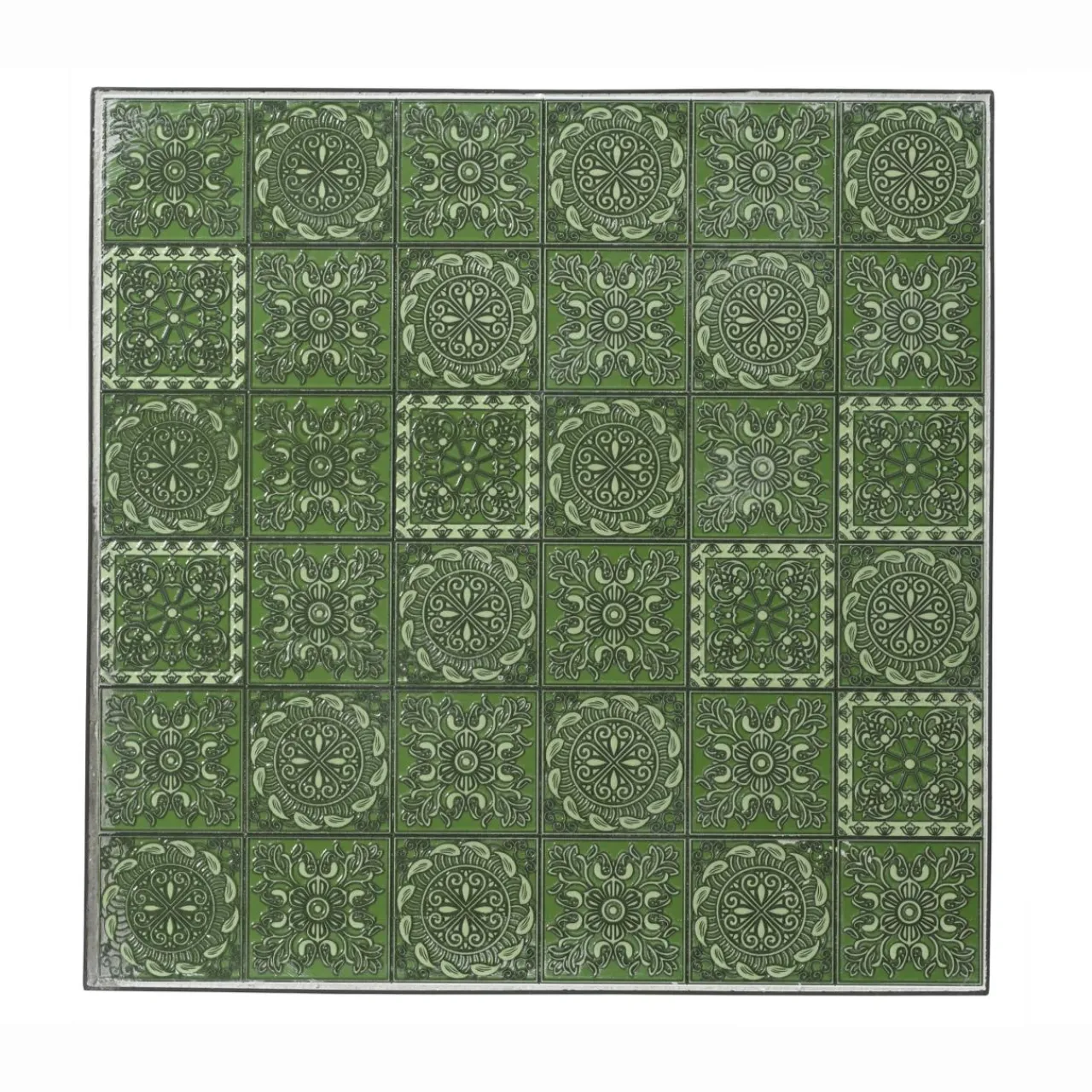 EMINZA Table bistrot carrée fixe en mosaïque (58 x 58 cm) Aveiro Gris et olive Vert Discount