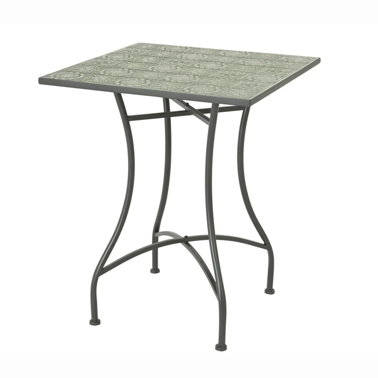EMINZA Table bistrot carrée fixe en mosaïque (58 x 58 cm) Aveiro Gris et olive Vert Discount