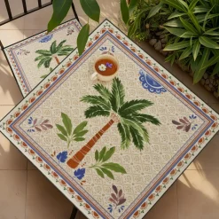 EMINZA Table bistrot carrée pliable en mosaïque (58 x 58 cm) Havana Brun Marron Outlet