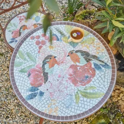 #N/A Table bistrot ronde en mosaïque Aberdeen Marron Sale
