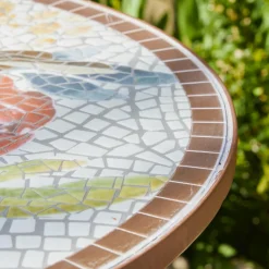 #N/A Table bistrot ronde en mosaïque Aberdeen Marron Sale