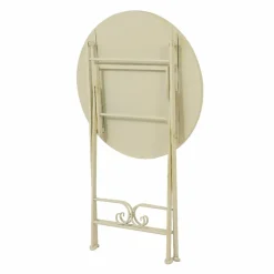 #N/A Table bistrot ronde pliable en mosaïque (D58 cm) Genève Crème Beige Hot