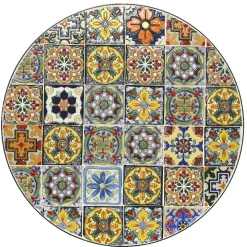 #N/A Table bistrot ronde pliable en mosaïque (D60 cm) Braga Multicolore Best