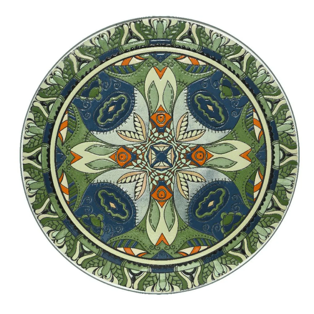 #N/A Table bistrot ronde pliable mosaïque (D60 cm) Cancùn sauge Vert New