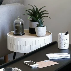 ATMOSPHERA Table coffre en bois (H45 cm) Shiro he Blanc Hot