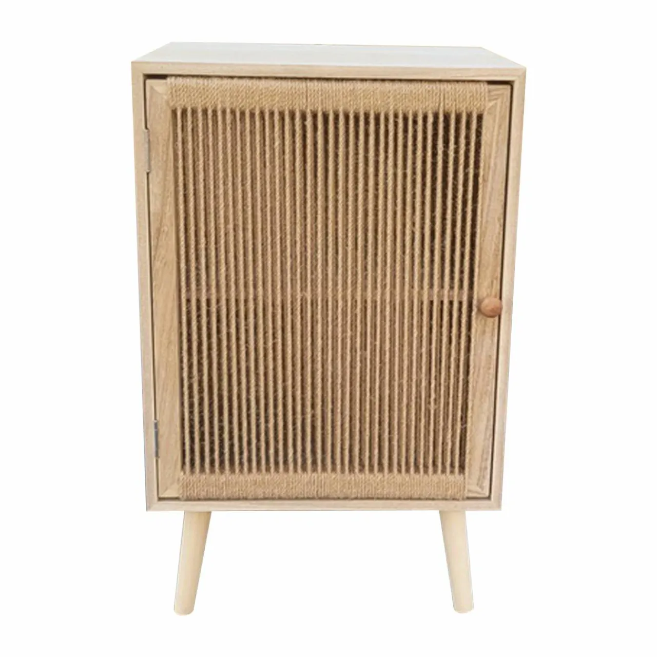EMINZA Table d'appoint bois et corde de chanvre (H65 cm) Manille Beige Clearance