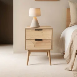 EMINZA Table d'appoint (H60 cm) Double Hanoï Naturel Bois Sale