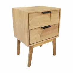 EMINZA Table d'appoint (H60 cm) Double Hanoï Naturel Bois Sale
