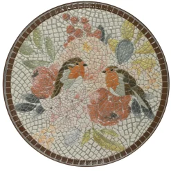 EMINZA Table d'appoint ronde en mosaïque (H46 x D39 cm) Aberdeen Marron Discount