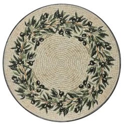 EMINZA Table d'appoint ronde en mosaïque (H46 x D39 cm) Athènes Beige Hot