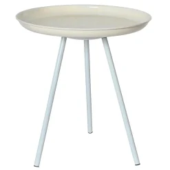 #N/A Table d'appoint ronde (H43 cm) Plateau émaillé Crème Beige Outlet