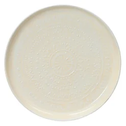 #N/A Table d'appoint ronde (H43 cm) Plateau émaillé Crème Beige Outlet