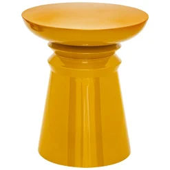 Atmosphera, cru017dateur d'intu017drieur Table d'appoint totem métal (H43 cm) Jaya Jaune moutarde Clearance