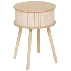 Atmosphera, cru017dateur d'intu017drieur Table de chevet ronde en bois (H54 cm) Nysos Crème Beige Outlet