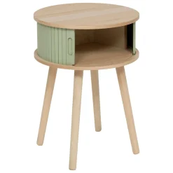 Atmosphera, cru017dateur d'intu017drieur Table de chevet ronde en bois (H54 cm) Nysos Vert d'eau Vert d'eau Online
