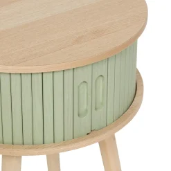 Atmosphera, cru017dateur d'intu017drieur Table de chevet ronde en bois (H54 cm) Nysos Vert d'eau Vert d'eau Online
