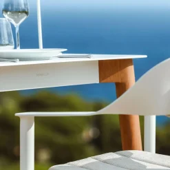 MOBELLIA Table de jardin carrée en aluminium 2 places (76 x 76 cm) Monte Carlo Blanc Online