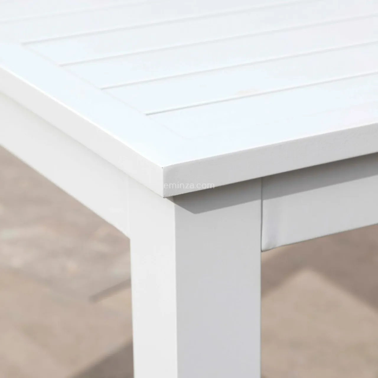 MOBELLIA Table de jardin carrée en aluminium 4 places (89 x 89 cm) Murano Blanc Discount
