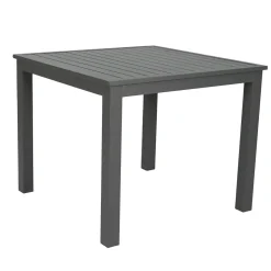 MOBELLIA Table de jardin carrée en aluminium 4 places (89 x 89 cm) Murano Gris Anthracite Hot