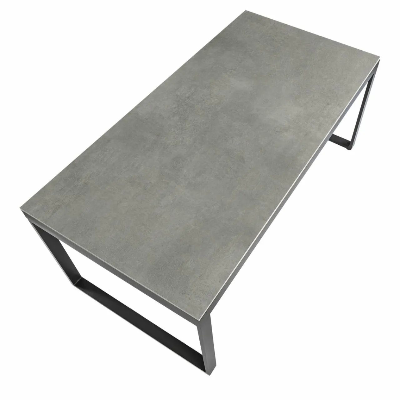 MOBELLIA Table de jardin en aluminium et céramique 8 places (180 x 90 cm) Kore Gris Anthracite Best
