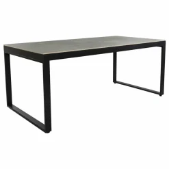 MOBELLIA Table de jardin en aluminium et céramique 8 places (180 x 90 cm) Kore Gris Anthracite Best