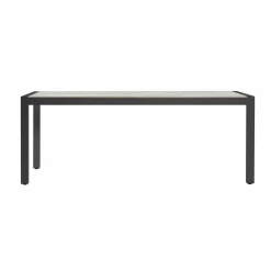 MOBELLIA Table de jardin en aluminium et céramique 8 places (180 x 90 cm) Modena Gris clair Online