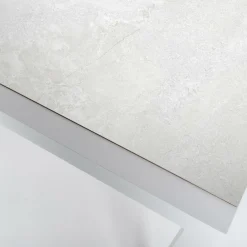 MOBELLIA Table de jardin en aluminium et céramique 8 places (180 x 90 cm) Modena Blanc Hot