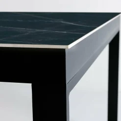 MOBELLIA Table de jardin en aluminium et céramique 10 places (240 x 120 cm) Kore Noir marbré Hot
