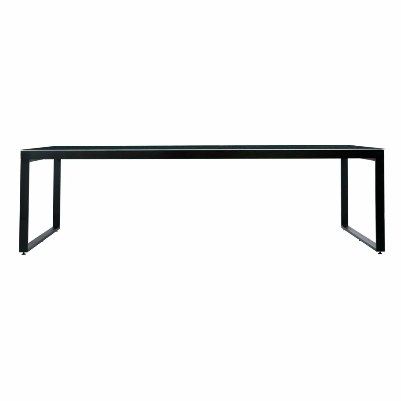 MOBELLIA Table de jardin en aluminium et céramique 10 places (240 x 120 cm) Kore Noir marbré Hot