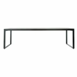 MOBELLIA Table de jardin en aluminium et céramique 10 places (240 x 120 cm) Kore Gris et gris anthracite Effet Pierre gris - gris anthracite Hot