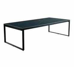 MOBELLIA Table de jardin en aluminium et céramique 12 places (260 x 120 cm) Kore Noir marbré