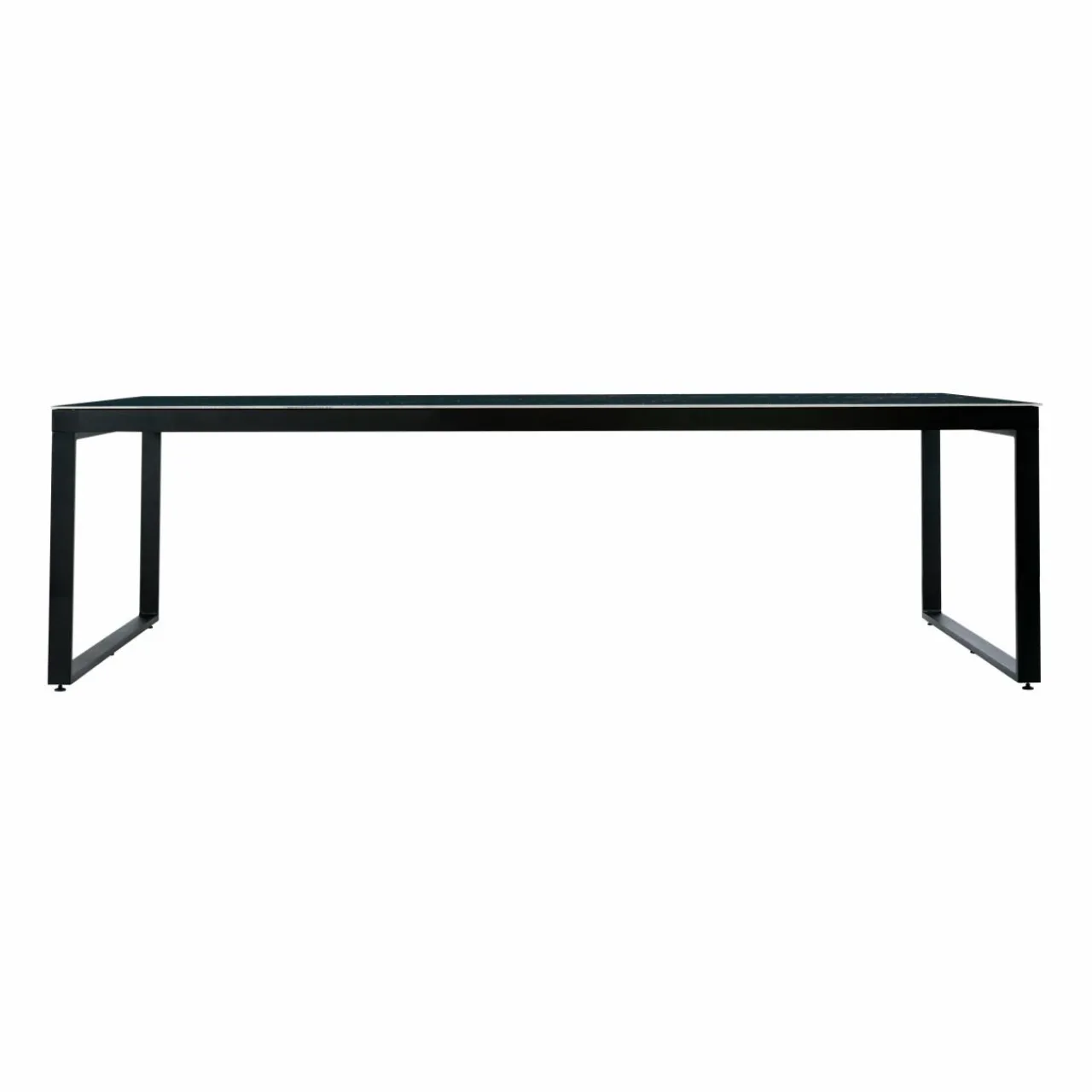 MOBELLIA Table de jardin en aluminium et céramique 12 places (260 x 120 cm) Kore Noir marbré