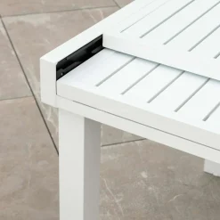 MOBELLIA Table de jardin extensible aluminium 12 places (200/320 x 100 cm) Murano Blanc Online