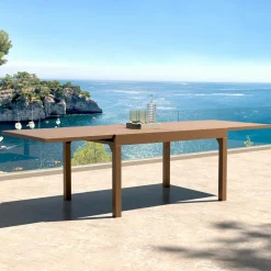 MOBELLIA Table de jardin extensible aluminium 10 places (135/270 x 90 cm) Murano Bronze Outlet
