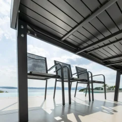 MOBELLIA Table de jardin extensible en aluminium 10 places (135/270 x 90 cm) Murano Gris Anthracite Outlet