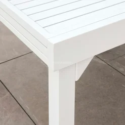 MOBELLIA Table de jardin extensible en aluminium 8 places (90/180 x 90 cm) Murano Blanc Best